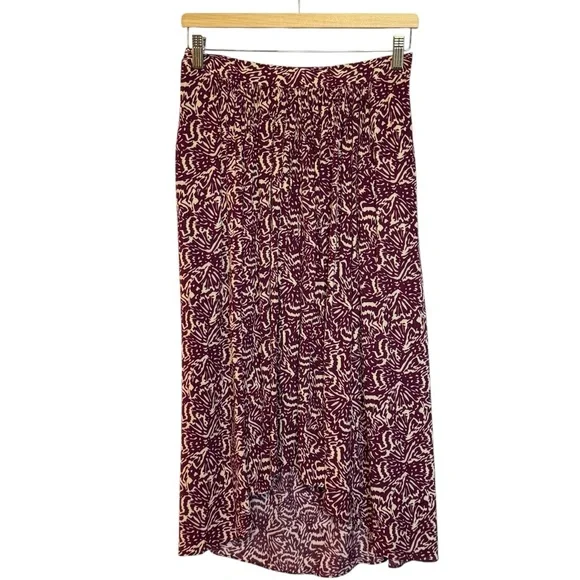 BA+SH Lenny midi-skirt asymmetrical abstract floral print MEDIUM  NWT - Picture 3 of 14